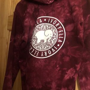 Red Tie Dyed Ivory Ella Hoodie